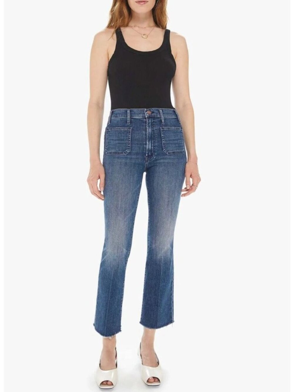 Mother Womens The Hustler Patch Pocket Out For The Evening Jeans 29 Blue AN EXC